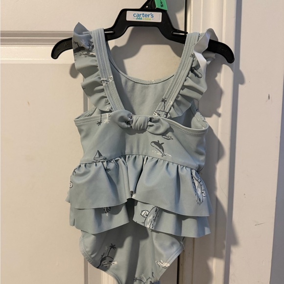 Carter's Blue Ruffle Swimsuit - Picture 2 of 3